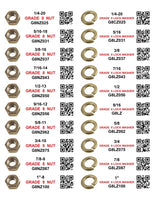 DIY 1" X 4" LABELS GRADE 8 COARSE THREAD 1/4-20 TO  1"-8 (LABELS ONLY)
