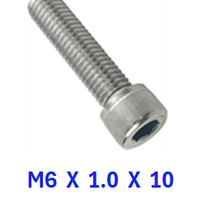 M2H106C010  M6 X 1.0 X 10 SOCKET HEAD CAPSCREW A2-70 25PAK