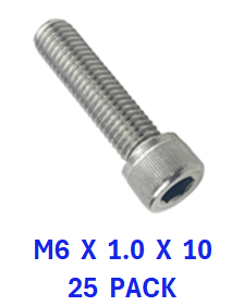 M2H106C010  M6 X 1.0 X 10 SOCKET HEAD CAPSCREW A2-70 25PAK