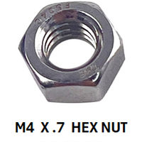 M2N104C  M4 X 0.7 HEX NUT STAINLESS STEEL A2-70 50 PACK