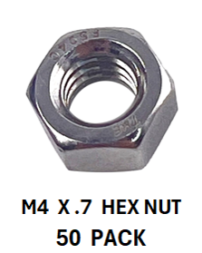 M2N104C  M4 X 0.7 HEX NUT STAINLESS STEEL A2-70 50 PACK