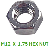 M2N112C  M12 X 1.75 HEX NUT STAINLESS STEEL A2-70 25 PACK