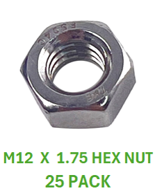 M2N112C  M12 X 1.75 HEX NUT STAINLESS STEEL A2-70 25 PACK