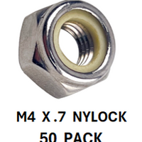 M2Y104C  M4 X 0.7 NYLOCK STAINLESS STEEL A2-70 50 PACK