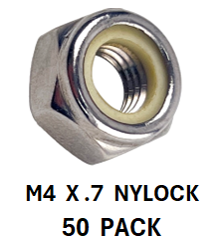 M2Y104C  M4 X 0.7 NYLOCK STAINLESS STEEL A2-70 50 PACK