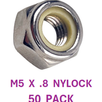 M2Y105C  M5 X 0.8 NYLOCK STAINLESS STEEL A2-70 50 PACK