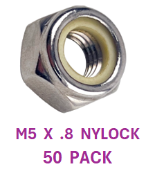 M2Y105C  M5 X 0.8 NYLOCK STAINLESS STEEL A2-70 50 PACK