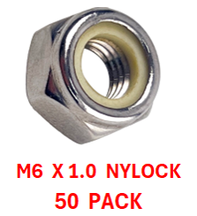 M2Y106C  M6 X 1.0 NYLOCK STAINLESS STEEL A2-70 50 PACK