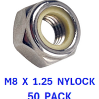 M2Y108C M8 X 1.25 NYLOCK STAINLESS STEEL A2-70 50 PACK