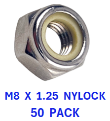 M2Y108C M8 X 1.25 NYLOCK STAINLESS STEEL A2-70 50 PACK