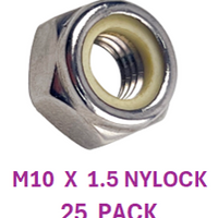 M2Y110C  M10 X 1.5 NYLOCK STAINLESS STEEL A2-70 25 PACK