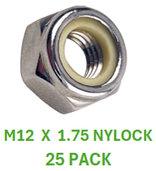 M2Y112C  M12 X 1.75 NYLOCK STAINLESS STEEL A2-70 25 PACK