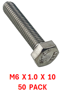 M2B106C010 M6 X 1.0 X 10 S/S BOLT 50 PACK