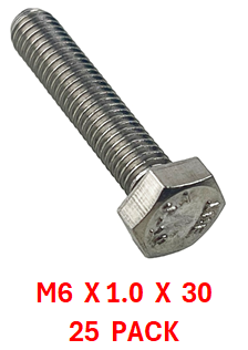 M2B106C030 M6 X 1.0 X 30 S/S BOLT 25 PACK