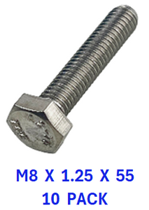 M2B108C055 M8 X 1.25 X 55 S/S BOLT 10 PACK