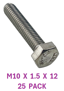 M2B110C012 M10 X 1.5 X 12 S/S BOLT 25 PACK