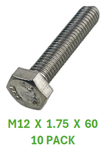 M2B112C060 M12 X 1.75 X 60 S/S BOLT 10 PACK