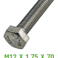 M2B112C070 M12 X 1.75 X 70 S/S BOLT 10 PACK