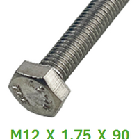 M2B112C090 M12 X 1.75 X 90 S/S BOLT 10 PACK