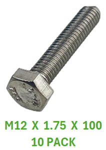 M2B112C100 M12 X 1.75 X 100 S/S BOLT 10 PACK