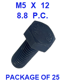 M8BX05C012  M5 X  .8 X 12  HEX HEAD CAPSCREW 8.8.P.C.