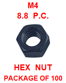 M8NX04C M4   X  0.7   HEX NUT 8.8 P.C. 100 PACK