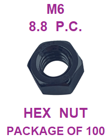 M8NX06C M6   X  1.0   HEX NUT 8.8 P.C. 100 PACK