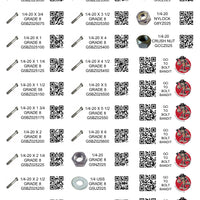 GRADE 8 (DIY) LABELS COARSE THREAD 1/4-20 TO  1/2-13 (LABELS ONLY)