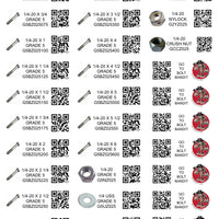 GRADE 5 (DIY) LABELS COARSE THREAD 1/4 - 1/2 (LABELS ONLY)