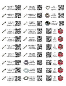 GRADE 5 (DIY) LABELS COARSE THREAD 1/4 - 1/2 (LABELS ONLY)