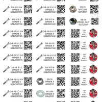 GRADE 5 (DIY) LABELS COARSE THREAD 1/4 - 1/2 (LABELS ONLY)