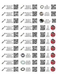 GRADE 5 (DIY) LABELS COARSE THREAD 1/4 - 1/2 (LABELS ONLY)