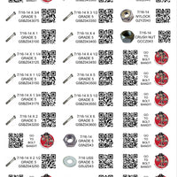 GRADE 5 (DIY) LABELS COARSE THREAD 1/4 - 1/2 (LABELS ONLY)