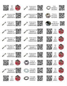 GRADE 5 (DIY) LABELS COARSE THREAD 1/4 - 1/2 (LABELS ONLY)