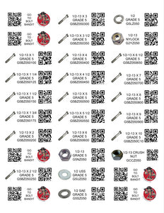 GRADE 5 (DIY) LABELS COARSE THREAD 1/4 - 1/2 (LABELS ONLY)