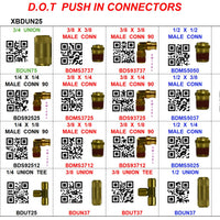 XBDUN25  D.O.T.  PUSH IN BRASS ASSORTMENT