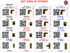 XBDUN37  DOT  PUSH  IN  BRASS TRAVEL  KIT