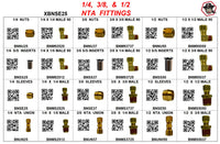 XBNSE25  NTA  MALE  CONNECTORS  1/4  3/8  1/2
