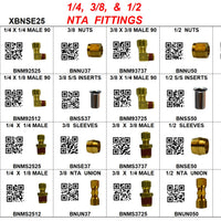 XBNSE25  NTA  MALE  CONNECTORS  1/4  3/8  1/2