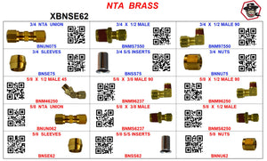 XBNSE62  NTA  MALE  CONNECTORS  5/8  3/4