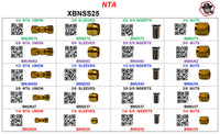 XBNSS25  NTA NUTS SLEEVES INSERTS BRASS ASSORTMENT
