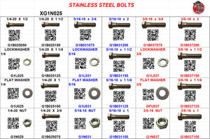 18-8 STAINLESS STEEL BOLTS 1/4-20, 5/16-18, 3/8-16