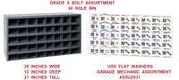 XG5UZ031 BOLT BIN GRADE 5 COARSE   1/4 TO 1/2 40 HOLE GARAGE MECHANIC ASSORT
