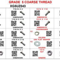 XG5UZ043 GRADE 5 BOLTS 7/16-14 AND 1/2-13