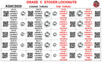 XG8CZ025 GRADE C STOVER LOCK NUTS COARSE AND FINE
