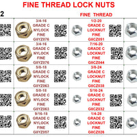 XG8CZ032 GRADE C FINE THREAD LOCK NUTS