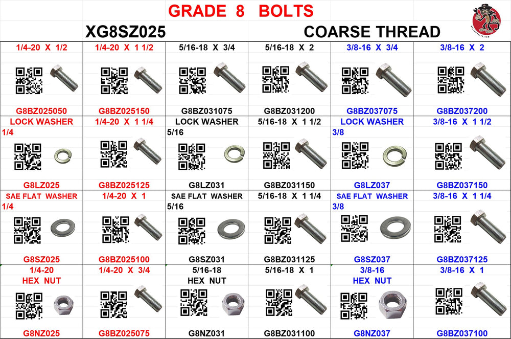 DRAWER GRADE 8 COARSE 1/4 TO 3/8