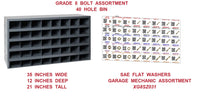 XG8SZ031 BOLT BIN GRADE 8 COARSE   1/4 TO 1/2 40 HOLE GARAGE MECHANIC ASSORT
