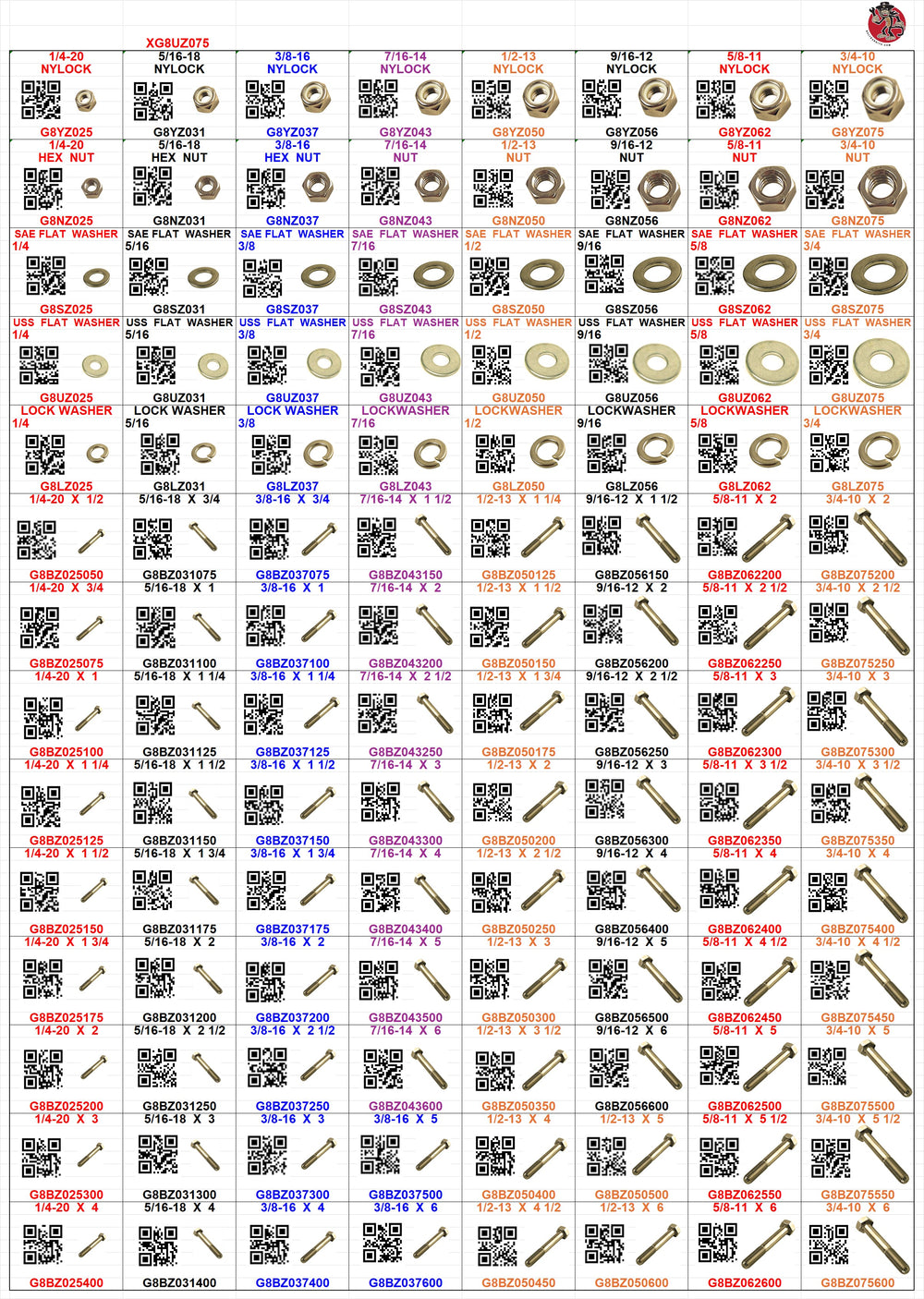 BOLT BIN GRADE 8 COARSE  1/4 TO 3/4 MASTER MECHANIC ASSORTMENT