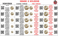 DRAWER GRADE 8 NYLOCKS COARSE AND FINE THREAD
